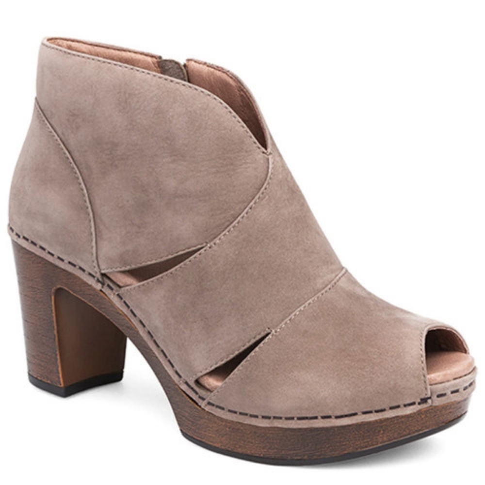 Dansko Brown Tan Heels with Side Cutout Details